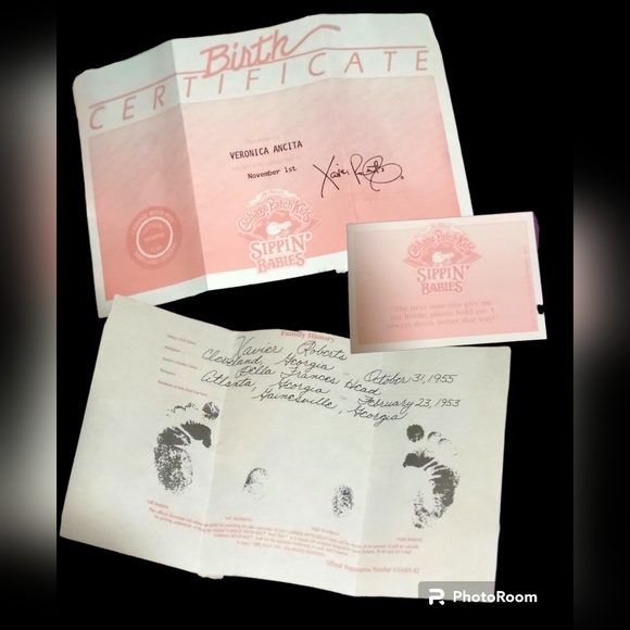 One of a kind Transitional Period Cabbage Patch Sipping Baby with Errors! - Picture 5 of 8